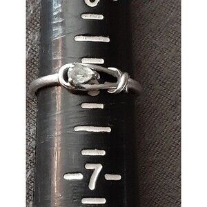 10K solid white gold ring with natural diamond bmd size 6